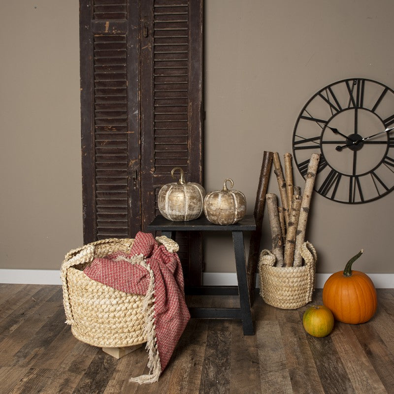 Decoratie Pompoen 21 cm Goudkleurig Hout