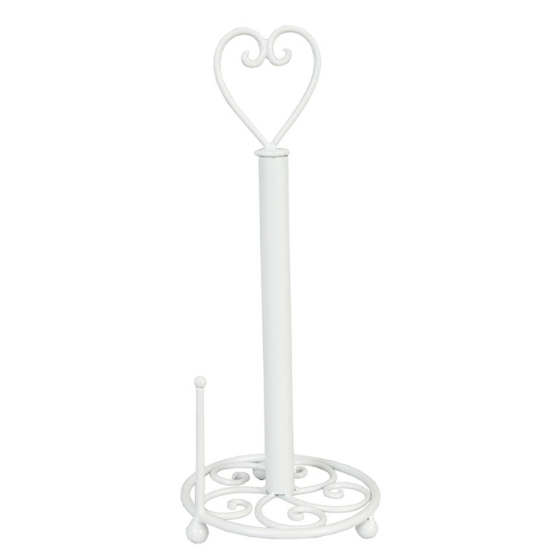 Keukenrolhouder Ø 18x39 cm Wit IJzer Hart Rollenhouder