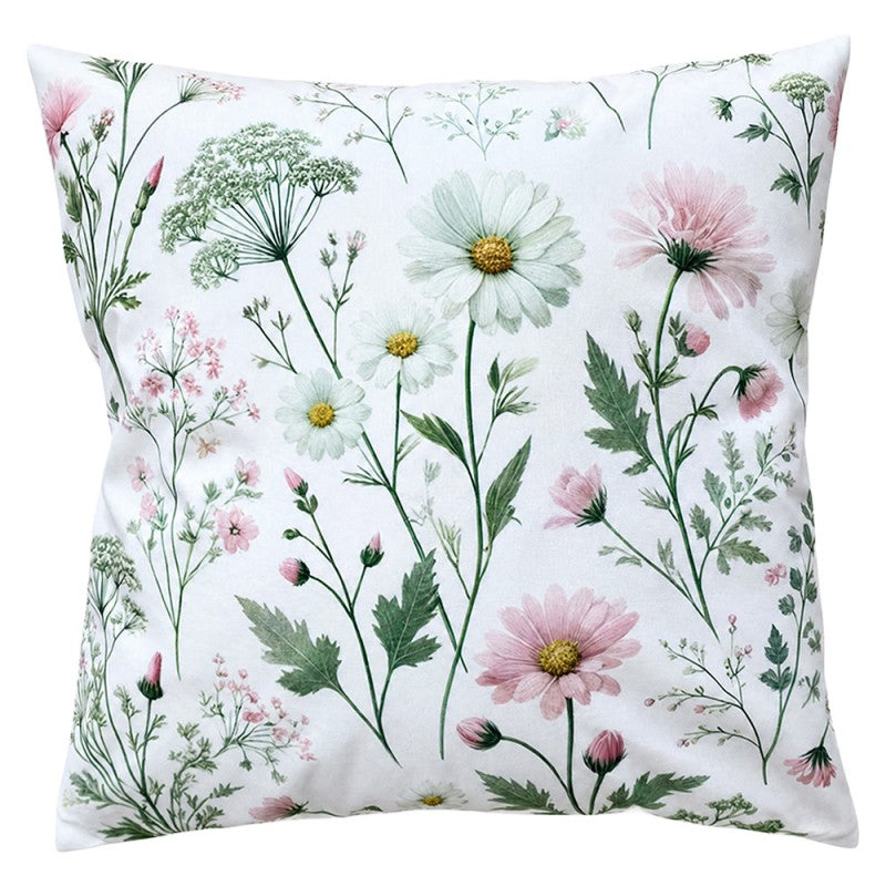 Sierkussen 45x45 cm Beige Polyester Bloemen