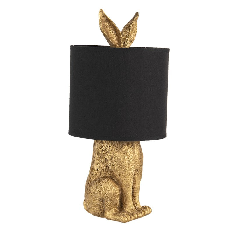 Tafellamp Konijn Ø 20x45 cm Goudkleurig Zwart Polyresin Bureaulamp