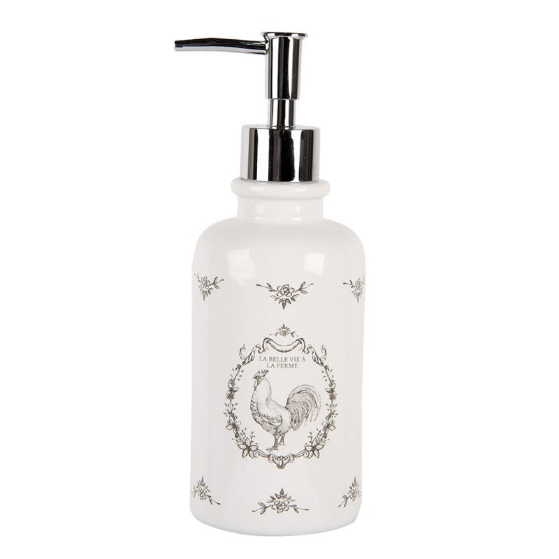 Zeepdispenser 350 ml Wit Keramiek Haan Zeeppompje