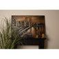 3D Schilderijen metaal 120x80 cm Goudkleurig Bruin Metaal Stad Muurdecoratie