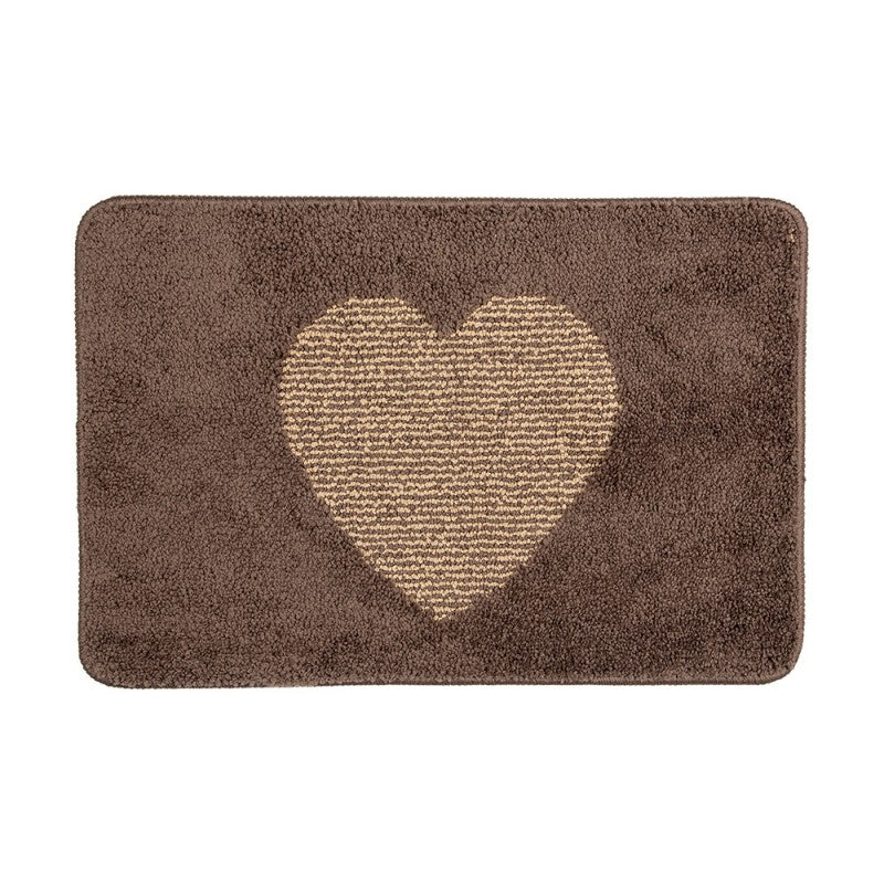 Badmat 58x38x1 cm Bruin Polyester Hart