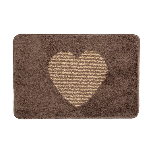 Badmat 58x38x1 cm Bruin Polyester Hart