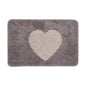 Badmat 58x38x1 cm Grijs Polyester Hart