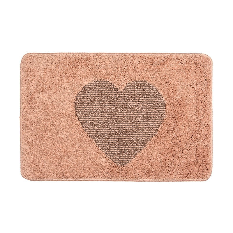 Badmat 58x38x1 cm Roze Polyester Hart