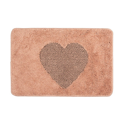Badmat 58x38x1 cm Roze Polyester Hart