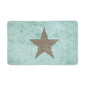 Badmat 78x48x1 cm Blauw Polyester Ster
