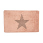 Badmat 78x48x1 cm Roze Polyester Ster
