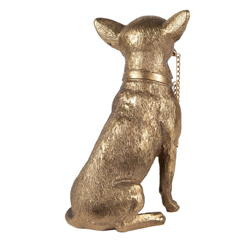 Beeld Hond 13x9x18 cm Goudkleurig Polyresin Woonaccessoires