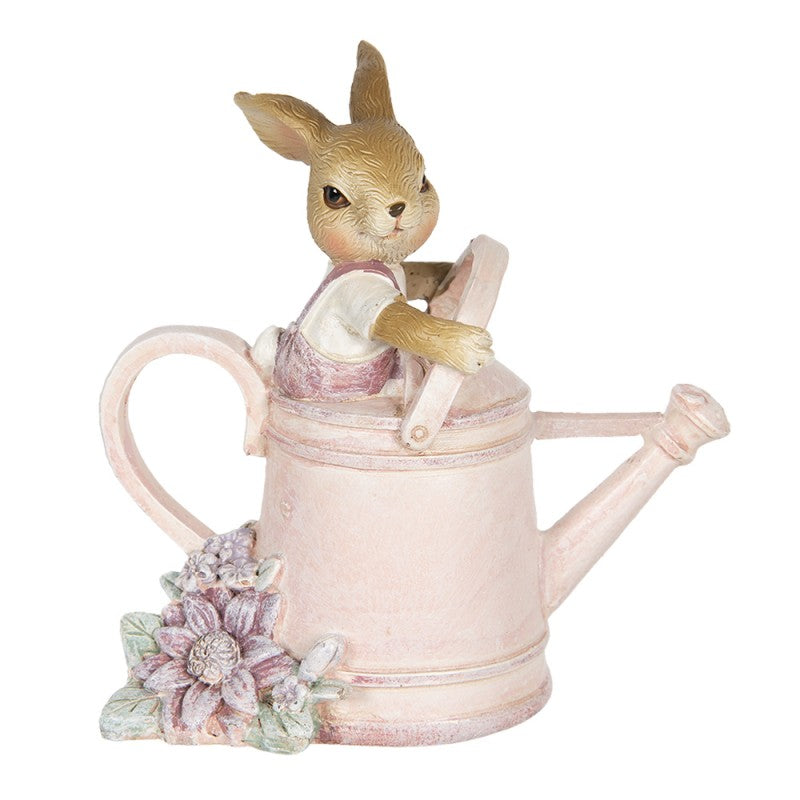 Beeld Konijn 10x6x11 cm Roze Kunststof Woonaccessoires