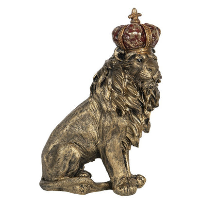 Beeld Leeuw 25x13x38 cm Goudkleurig Polyresin Woonaccessoires