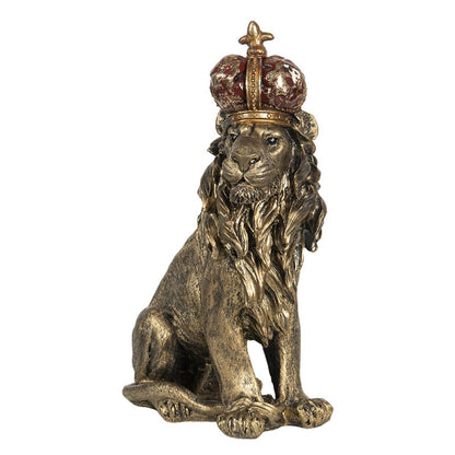 Beeld Leeuw 25x13x38 cm Goudkleurig Polyresin Woonaccessoires