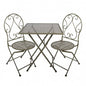Bistroset Bistrotafel Bistrostoel 3-delig 60x60x70 / 50x40x93 cm Groen Metaal