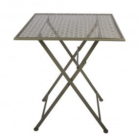 Bistroset Bistrotafel Bistrostoel 3-delig 60x60x70 / 50x40x93 cm Groen Metaal