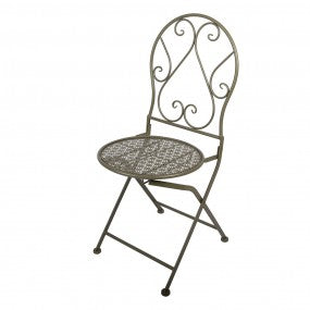 Bistroset Bistrotafel Bistrostoel 3-delig 60x60x70 / 50x40x93 cm Groen Metaal