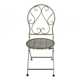 Bistroset Bistrotafel Bistrostoel 3-delig 60x60x70 / 50x40x93 cm Groen Metaal