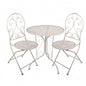 Bistroset Bistrotafel Bistrostoel 3-delig Ø 60x70 / 39x39x94 cm Wit Metaal