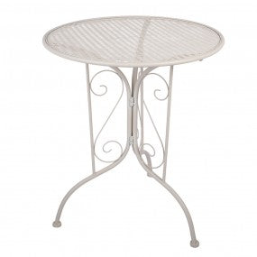 Bistroset Bistrotafel Bistrostoel 3-delig Ø 60x70 / 39x39x94 cm Wit Metaal