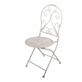 Bistroset Bistrotafel Bistrostoel 3-delig Ø 60x70 / 39x39x94 cm Wit Metaal