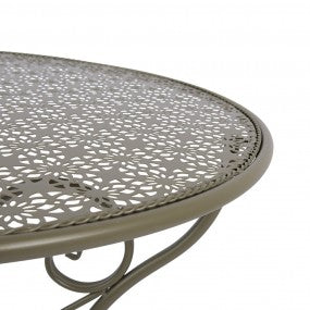 Bistroset Bistrotafel Bistrostoel 3-delig Ø 60x70 / 50x40x93 cm Groen Metaal