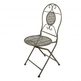 Bistroset Bistrotafel Bistrostoel 3-delig Ø 60x70 / 50x40x93 cm Groen Metaal