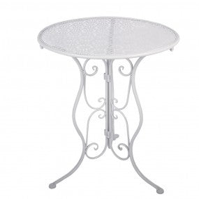 Bistroset Bistrotafel Bistrostoel 3-delig Ø 60x70 / 50x40x93 cm Wit Metaal