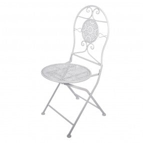 Bistroset Bistrotafel Bistrostoel 3-delig Ø 60x70 / 50x40x93 cm Wit Metaal