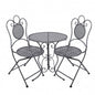 Bistroset Bistrotafel Bistrostoel 3-delig Ø 60x71 / 50x40x93 cm Grijs Metaal