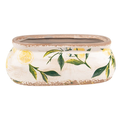 Bloempot 18x7x7 cm Geel Keramiek Citroen Bloempot Binnen