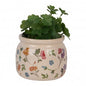 Bloempot Ø 12x10 cm Beige Keramiek Bloemen