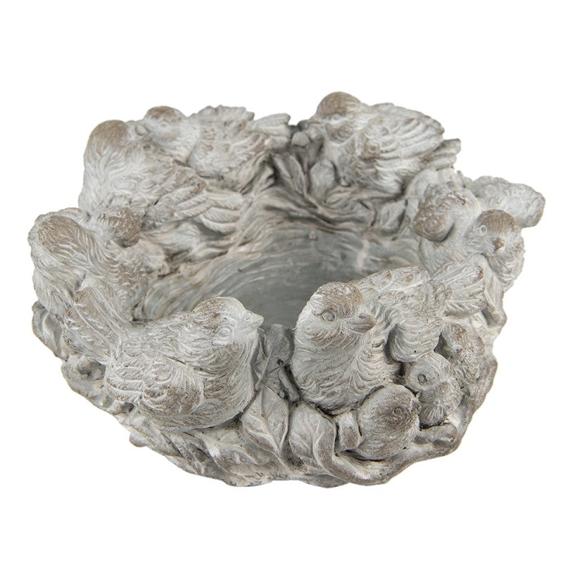 Bloempot Ø 27x12 cm Grijs Steen Plantenpot