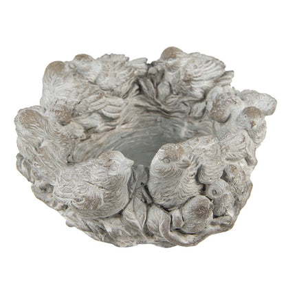 Bloempot Ø 27x12 cm Grijs Steen Plantenpot