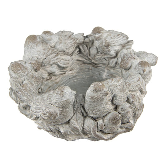 Bloempot Ø 27x12 cm Grijs Steen Plantenpot