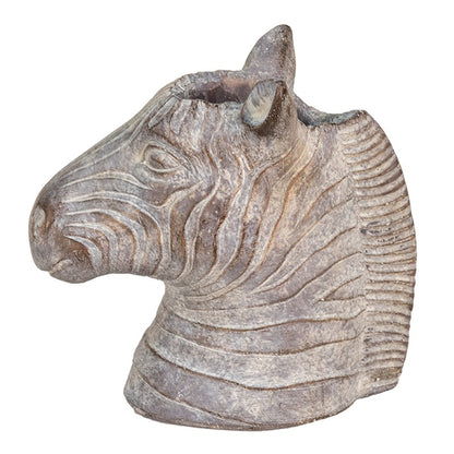 Bloempot Zebra 16x10x15 cm Grijs Steen Bloempot Binnen