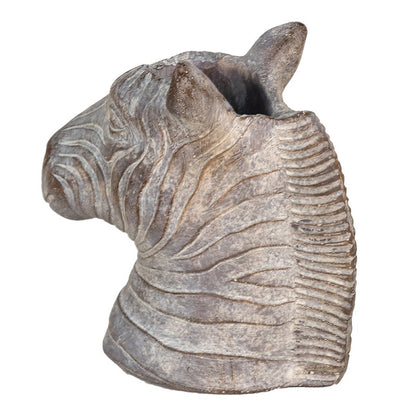 Bloempot Zebra 16x10x15 cm Grijs Steen Bloempot Binnen