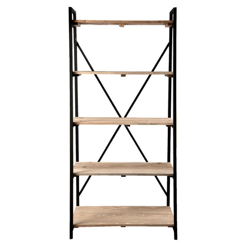 Boekenrek 90x47x191 cm Zwart Hout Opbergrek