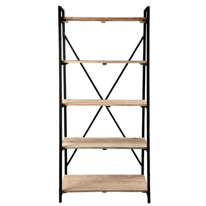 Boekenrek 90x47x191 cm Zwart Hout Opbergrek