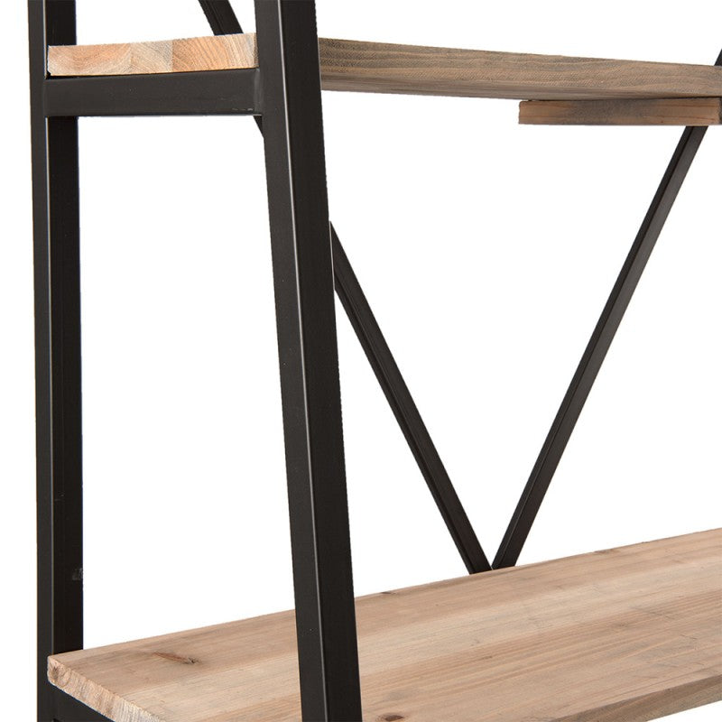 Boekenrek 90x47x191 cm Zwart Hout Opbergrek