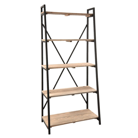 Boekenrek 90x47x191 cm Zwart Hout Opbergrek