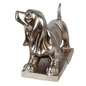 Boekensteunen Set van 2 Hond Teckel 36x12x19 cm Zilverkleurig Polyresin Boekenhouders