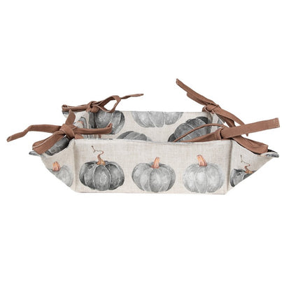 Broodmand 35x35x8 cm Grijs Katoen Pompoen