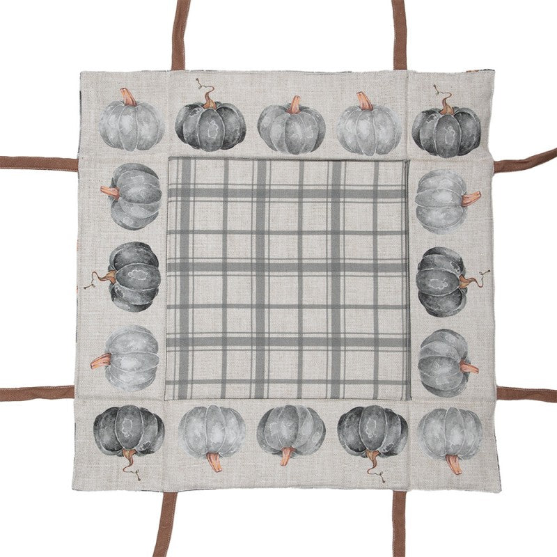 Broodmand 35x35x8 cm Grijs Katoen Pompoen