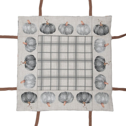 Broodmand 35x35x8 cm Grijs Katoen Pompoen