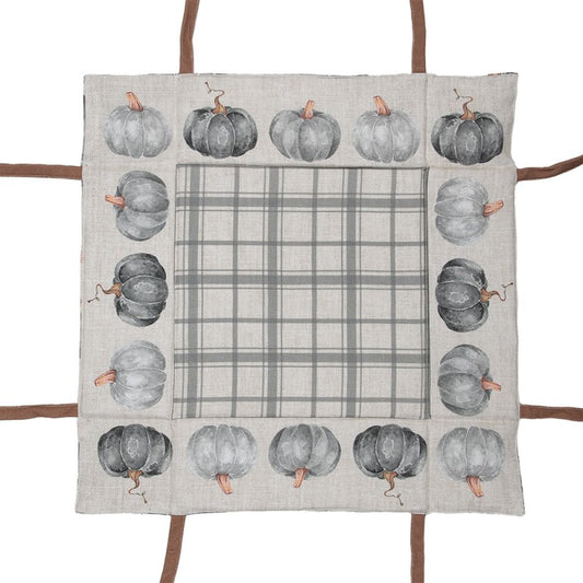 Broodmand 35x35x8 cm Grijs Katoen Pompoen