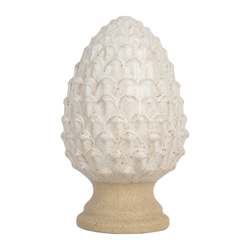Decoratie Beeld Dennenappel Ø 9x15 cm Beige Aardewerk