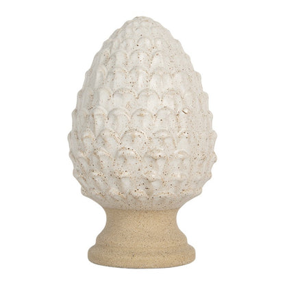 Decoratie Beeld Dennenappel Ø 9x15 cm Beige Aardewerk