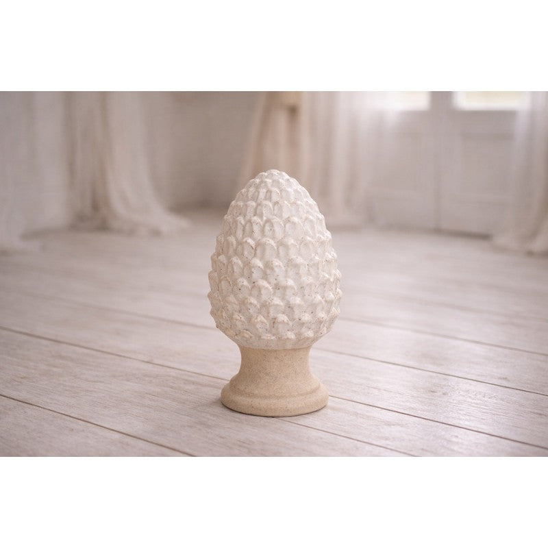 Decoratie Beeld Dennenappel Ø 9x15 cm Beige Aardewerk