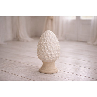 Decoratie Beeld Dennenappel Ø 9x15 cm Beige Aardewerk