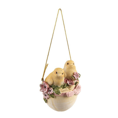 Decoratie Hanger Kuikentje 7 cm Geel Polyresin